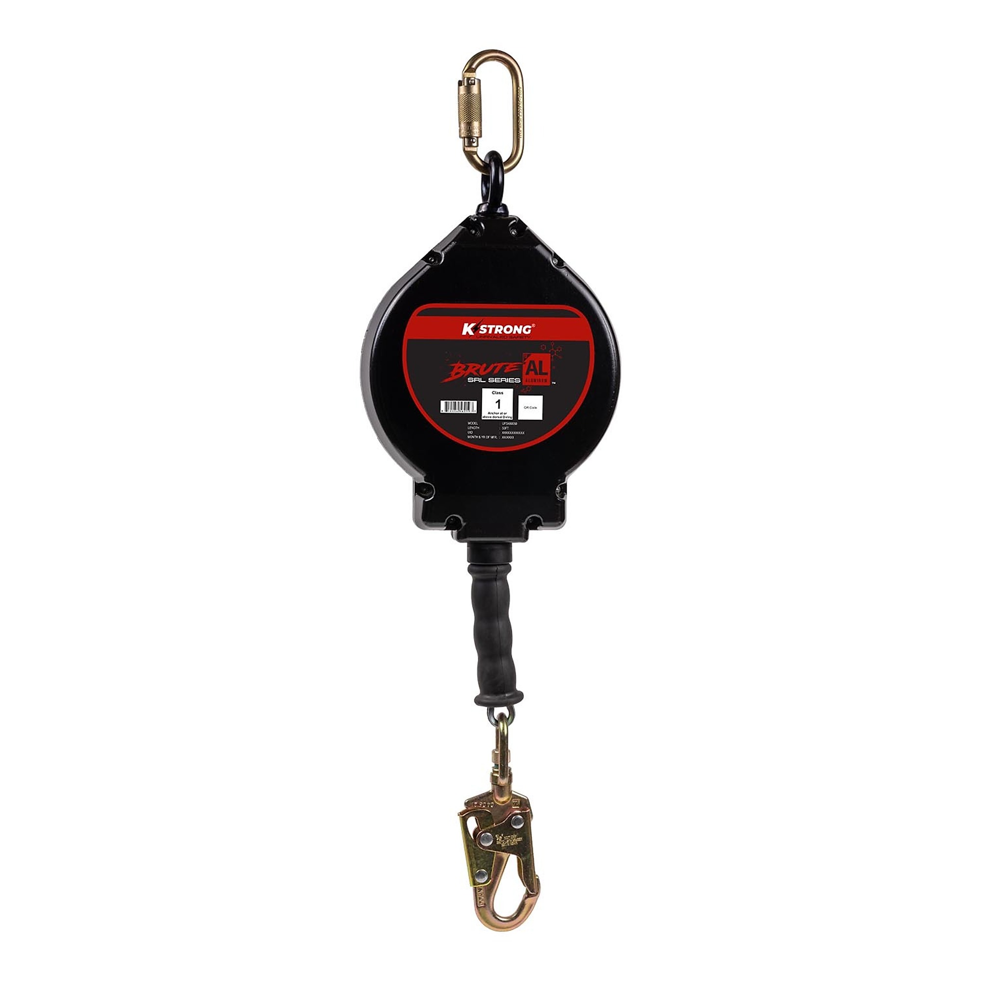 KStrong Brute-AL Self-Retracting Lifeline — 50ft., Aluminum Housing, Swivel Snap Hook, Model# UFS480050